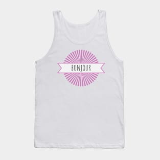 Bonjour French retro pink good morning hello France Tank Top